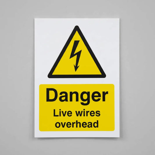 Danger live wires overhead