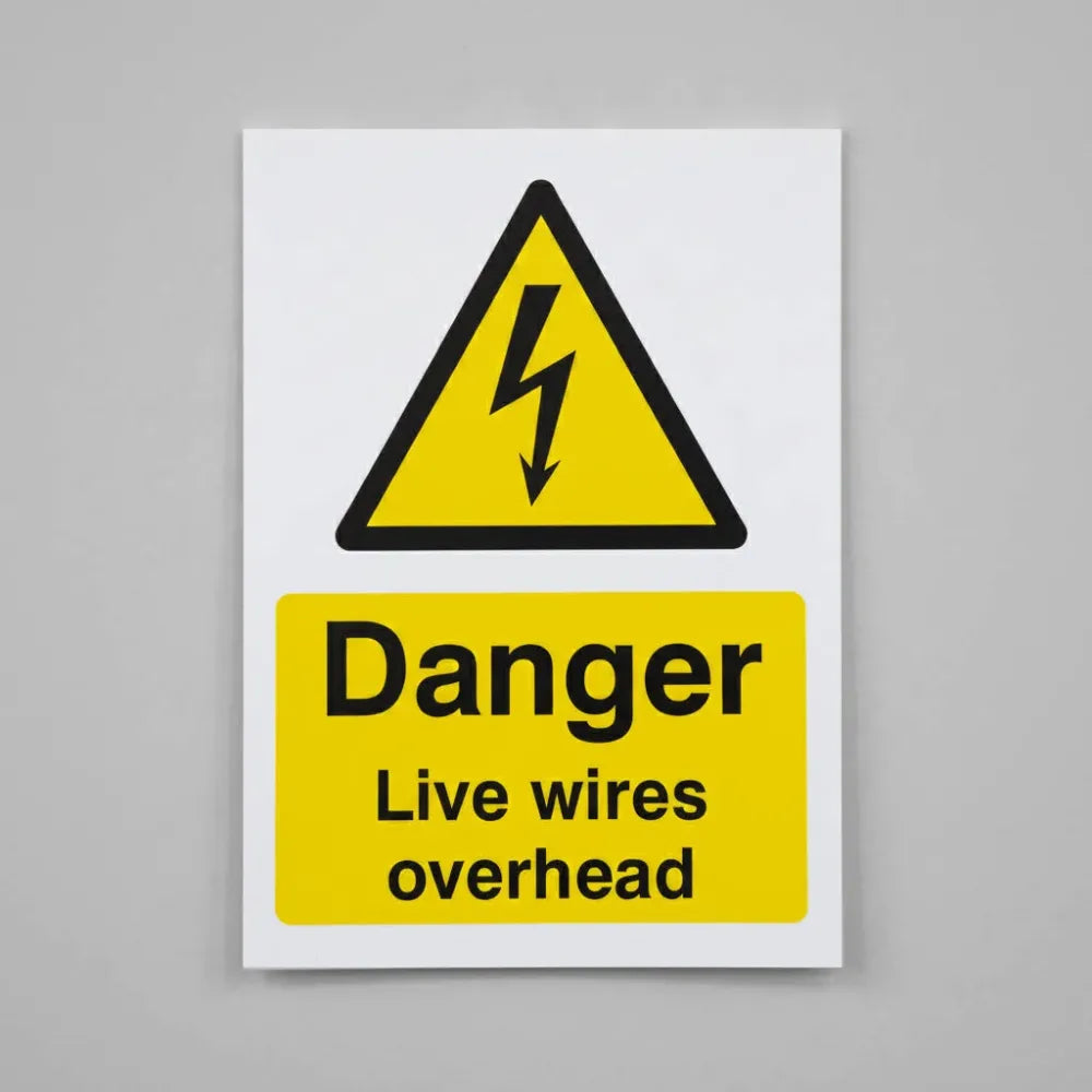 Danger live wires overhead