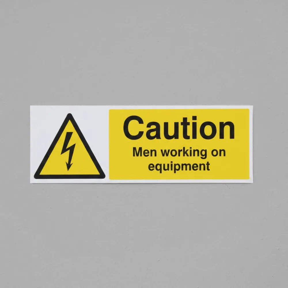 Caution men working on equipment