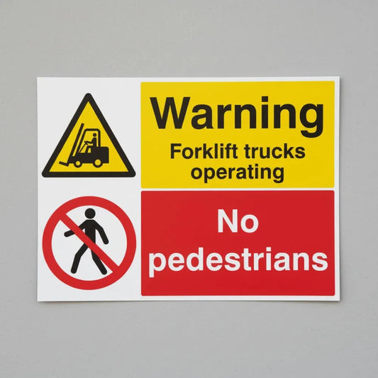 53589 Warning forklift trucks operating no pedestrians floor graphic 600x400mm (external grade) Miscellaneous
