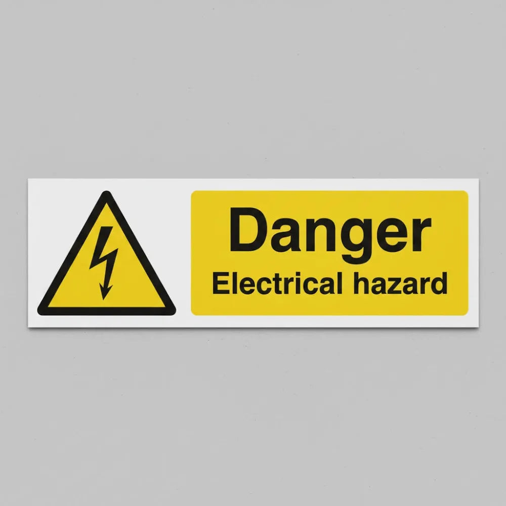 14071G Danger Electrical hazard Rigid Plastic (300x100mm) Safety Sign