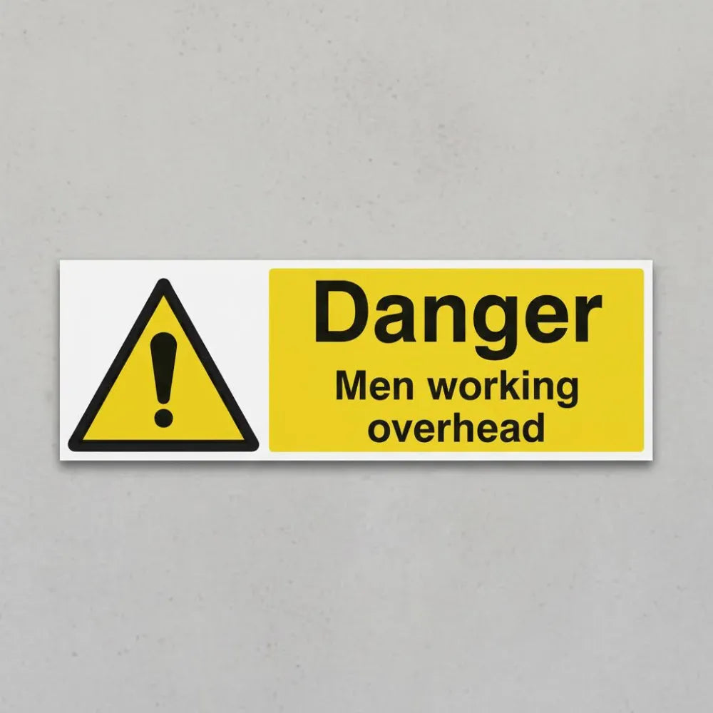 Danger men working overhead
