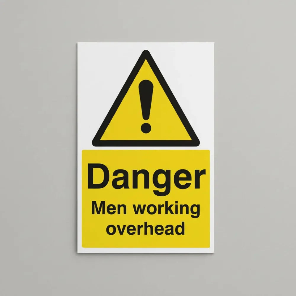 Danger men working overhead