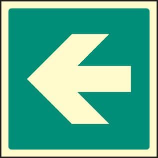 42038F Arrow - 180 deg Photoluminescent S/A Vinyl (200x200mm) Safety Sign