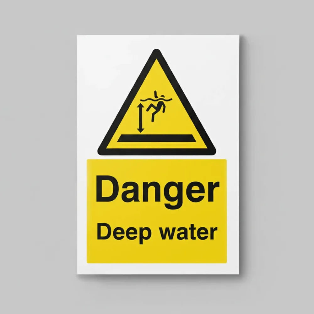 14207E Danger deep water Rigid Plastic (200x150mm) Safety Sign