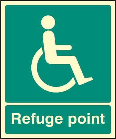 42095E Refuge point Photoluminescent S/A Vinyl (200x150mm) Safety Sign