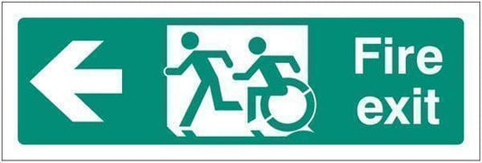 42162L Disabled fire exit arrow left - inclusive design Safety Sign