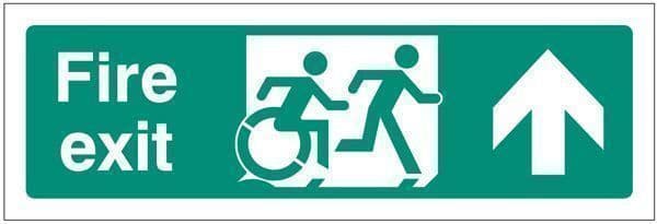 42164L Disabled fire exit arrow up - inclusive design Safety Sign