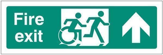 42164L Disabled fire exit arrow up - inclusive design Safety Sign