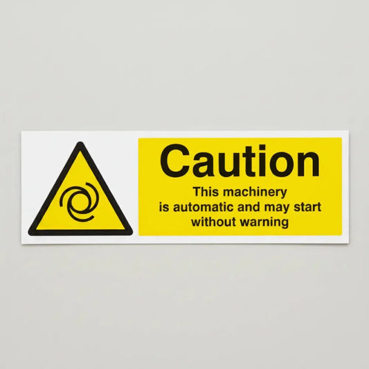 Caution this machinery is automatic and may start without warning