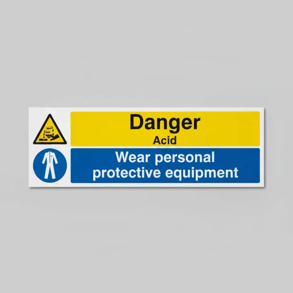 Danger acid wear personal protective equipment