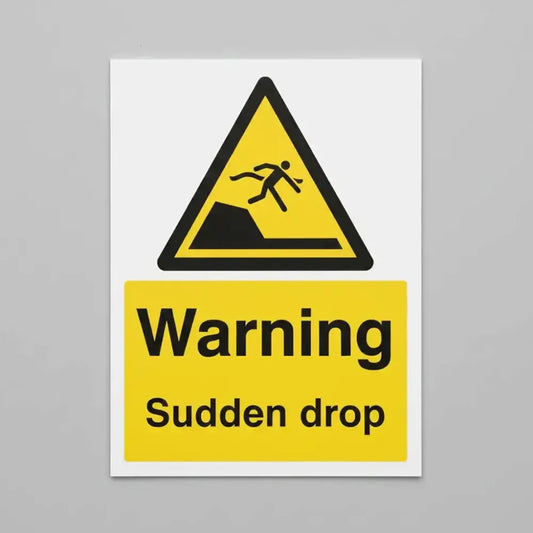 Warning sudden drop (ISO 20712 - 2008 Water Safety Signs)