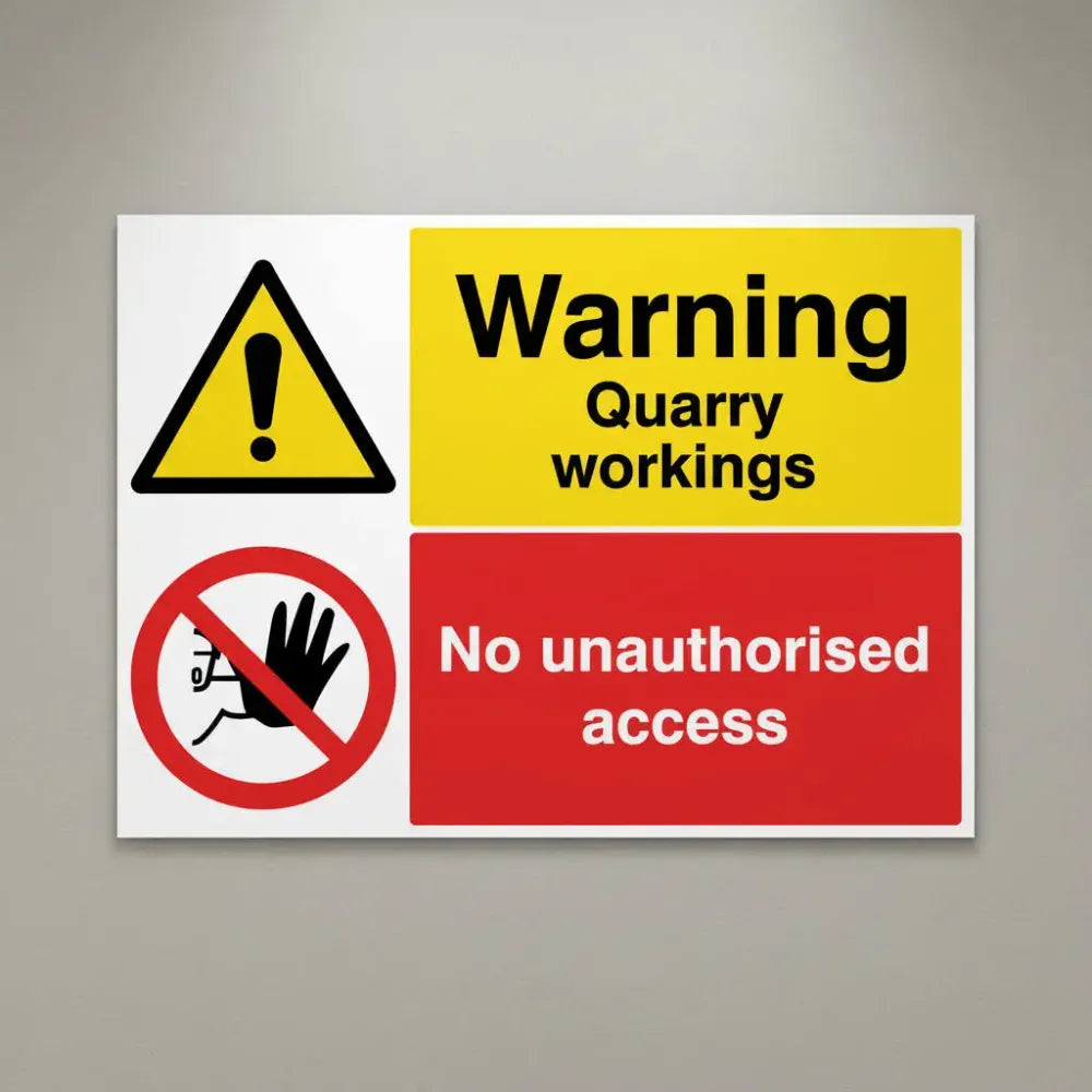 Warning Quarry workings, No unauthorised access