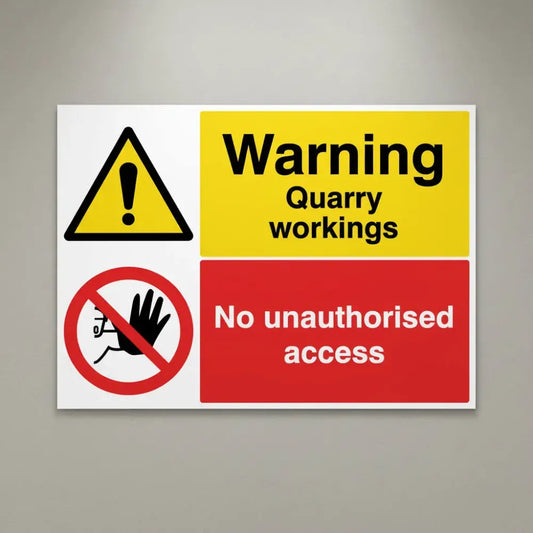 Warning Quarry workings, No unauthorised access