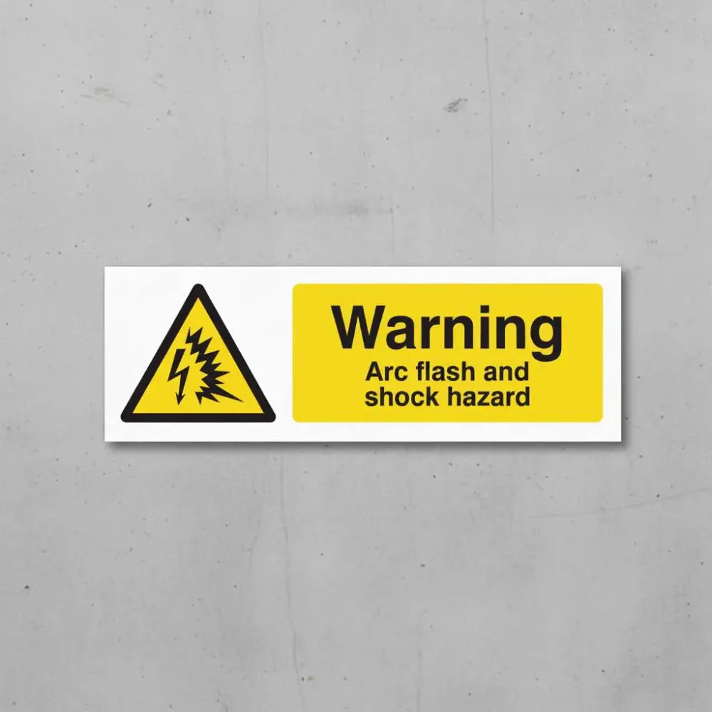 14319E Warning Arc flash and shock hazard Rigid Plastic (200x150mm) Safety Sign