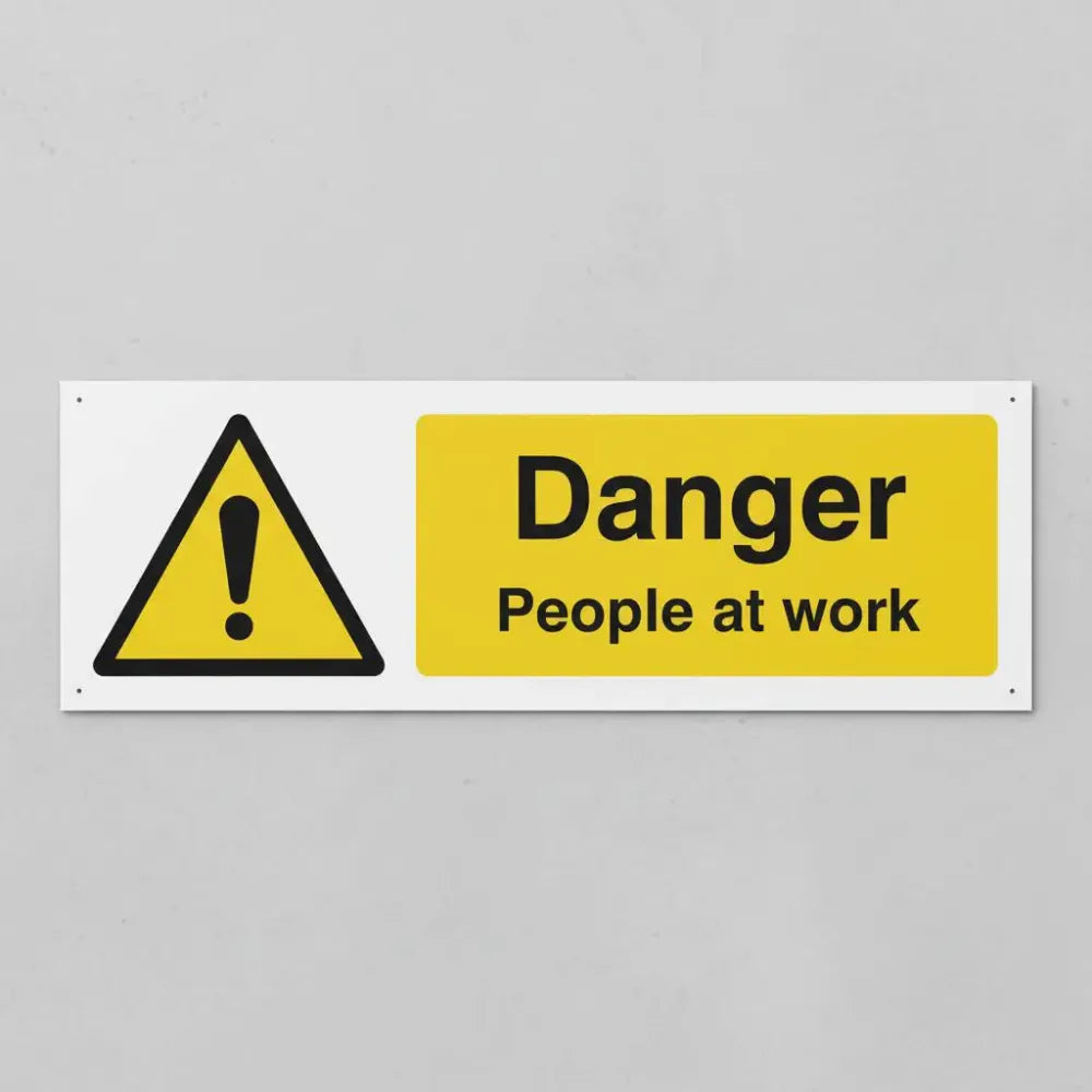 14334P Danger people at work Rigid Plastic (600x400mm) Safety Sign