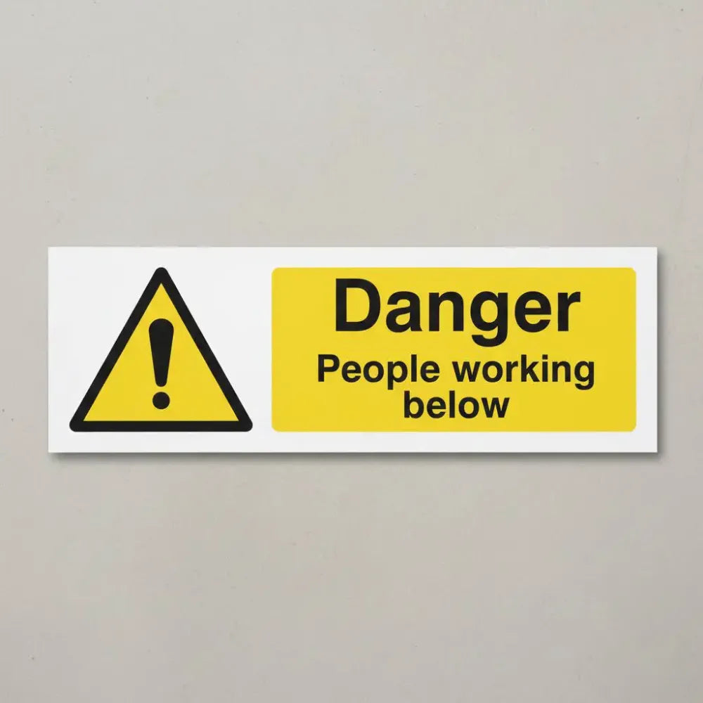 14336P Danger people working below Rigid Plastic (600x400mm) Safety Sign
