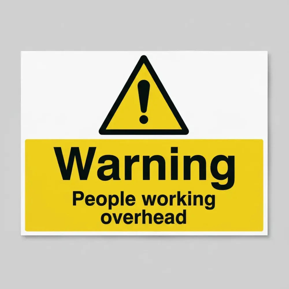 14338Q Warning people working overhead Rigid Plastic (600x450mm) Safety Sign
