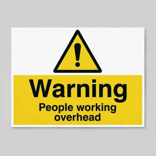 14338Q Warning people working overhead Rigid Plastic (600x450mm) Safety Sign