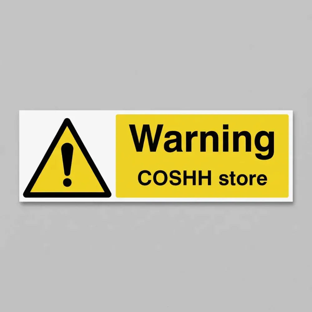 24519M Warning COSHH store Self Adhesive Vinyl (600x200mm) Safety Sign