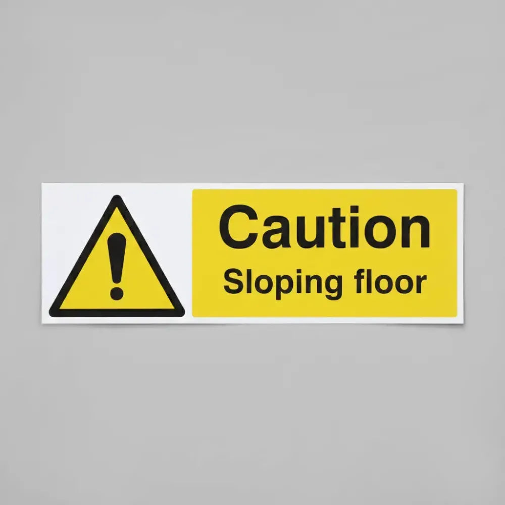 Caution sloping floor