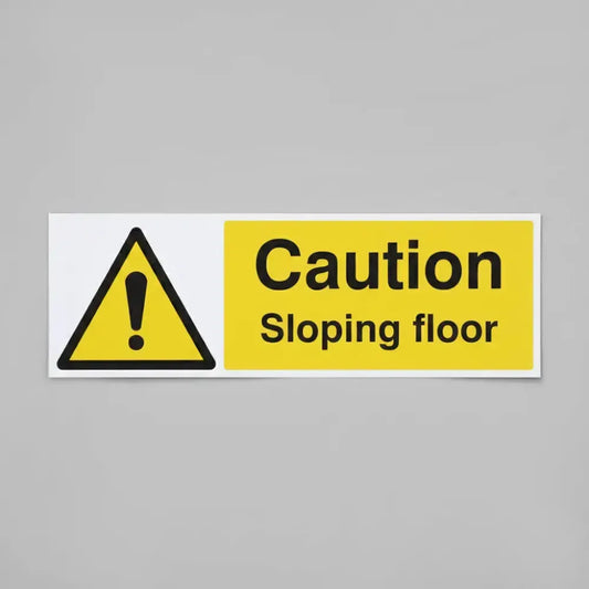 Caution sloping floor
