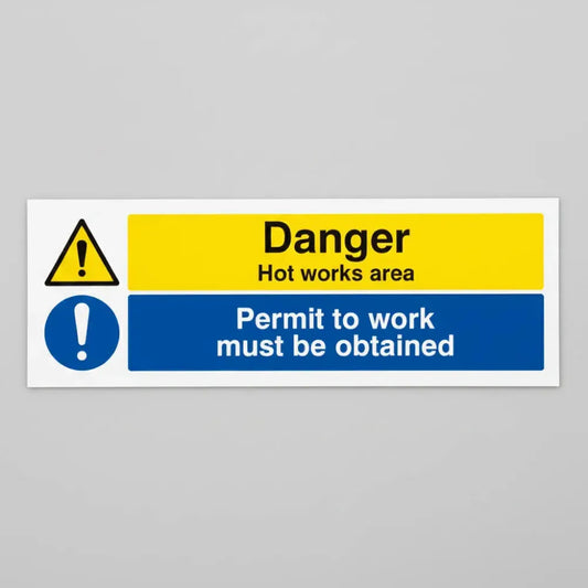 Danger Hot works area Permit to work must be obtained
