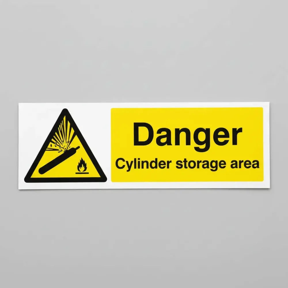 14563E Danger Cylinder storage area Rigid Plastic (200x150mm) Safety Sign