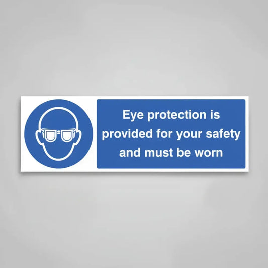 Eye protection is provided for your safety and must be worn
