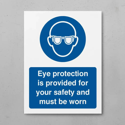 Eye protection is provided for your safety and must be worn