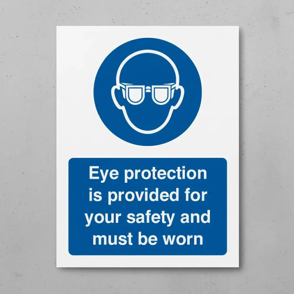 Eye protection is provided for your safety and must be worn