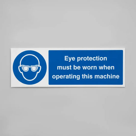 Eye protection must be worn when operating this machine