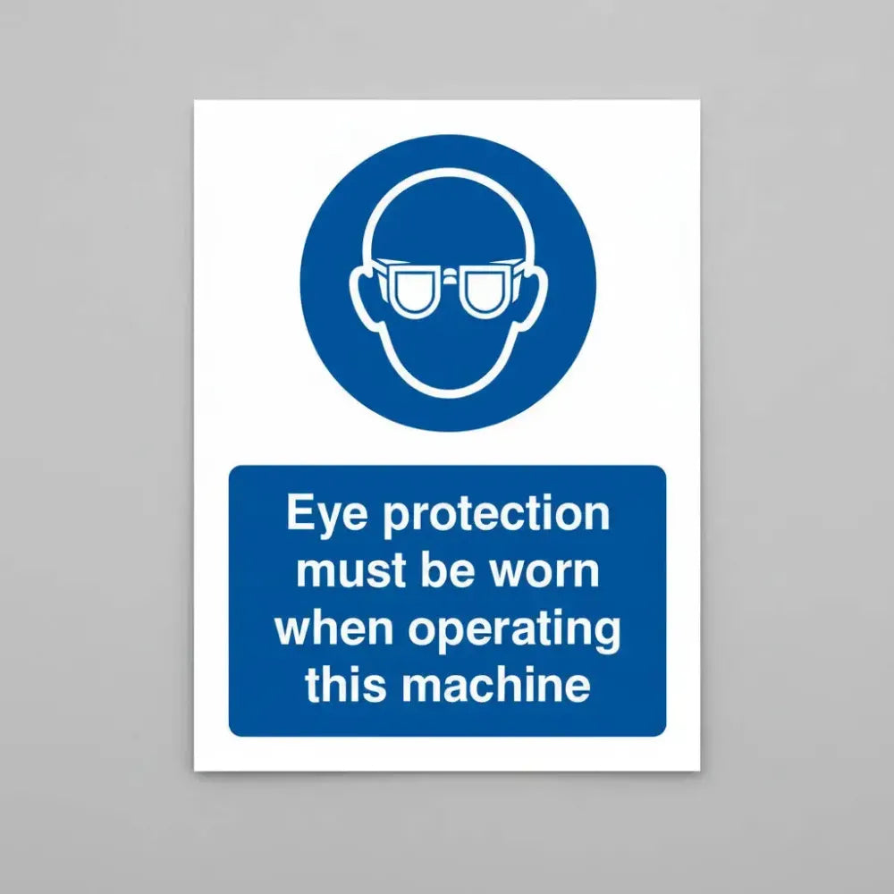 Eye protection must be worn when operating this machine