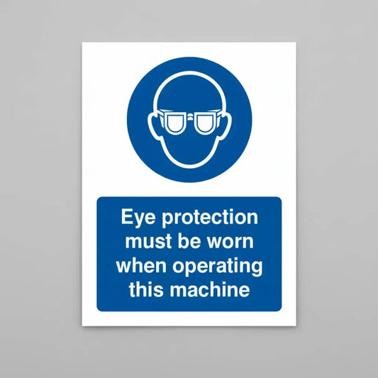 Eye protection must be worn when operating this machine