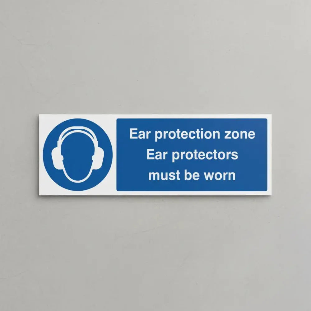 Ear protection zone ear protectors must be worn