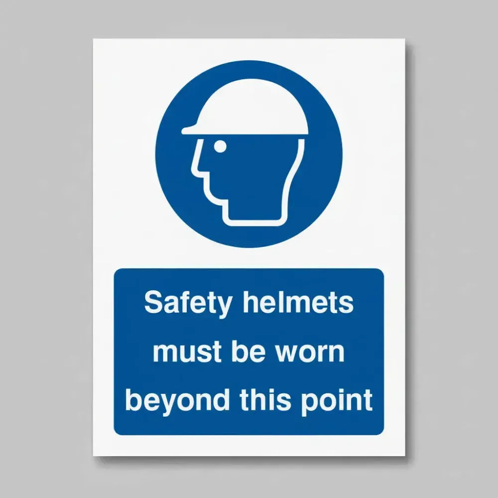 Safety helmets must be worn beyond this point