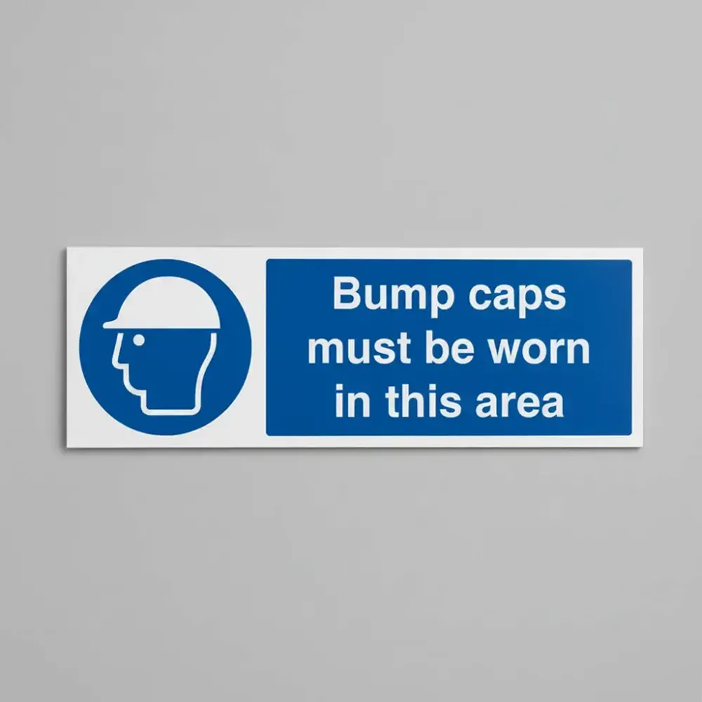 Bump caps must be worn in this area