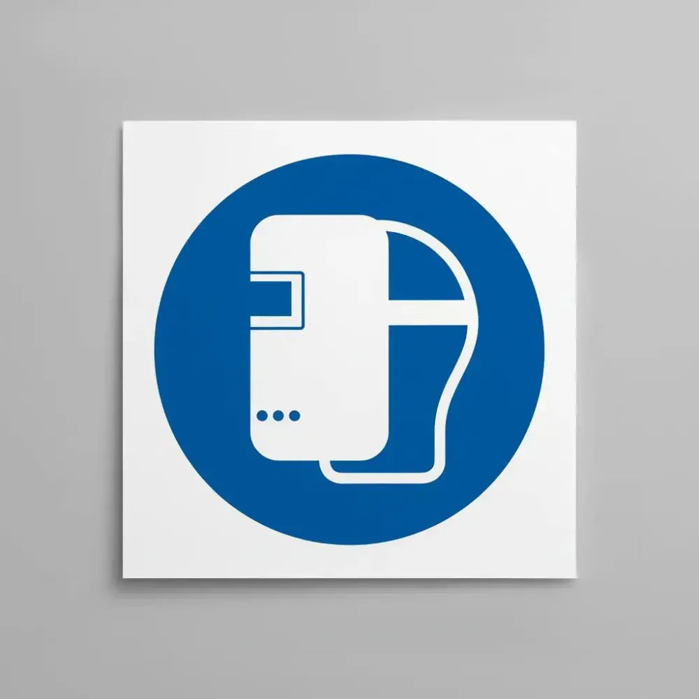 15025F Welding mask symbol Rigid Plastic (200x200mm) Safety Sign