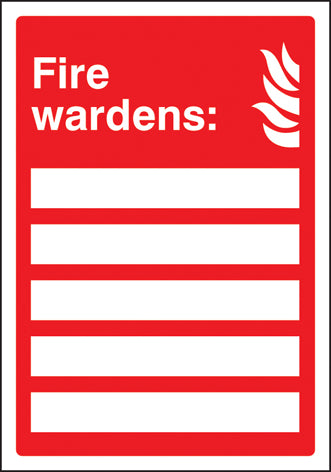 Fire wardens (space for 5 names) adapt-a-sign 215x310mm
