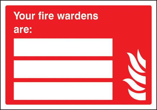 Your fire wardens are (space for 3 people) adapt-a-sign 215x310mm