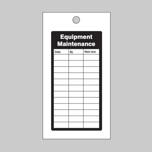 51102 Equipment Maintenance Record Tags (pack of 10) 80x150mm with cable ties Miscellaneous - Rigid Plastic