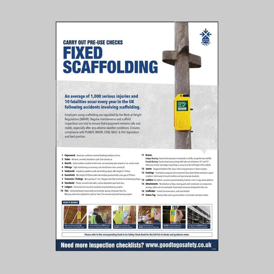 GTG Fixed Scaffold Inspection poster 420x594mm synthetic paper