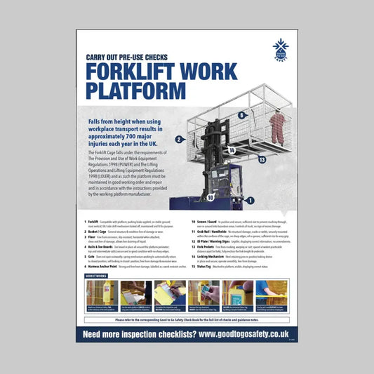 GTG Forklift Work Platform Inspection poster 420x594mm synthetic paper