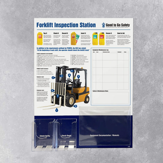51397 GTG Forklift Inspection Station 2: dispensers, 1 pocket, wipe-clean log (10mm foamex, 600x800mm) Miscellaneous