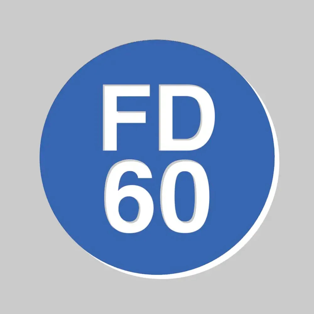 51494 38mm Dia Engraved FD60 Fire door disc (White text on blue) - Adhesive Backed (Pack of 50) Miscellaneous