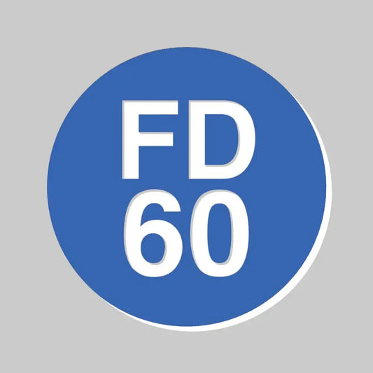 51494 38mm Dia Engraved FD60 Fire door disc (White text on blue) - Adhesive Backed (Pack of 50) Miscellaneous