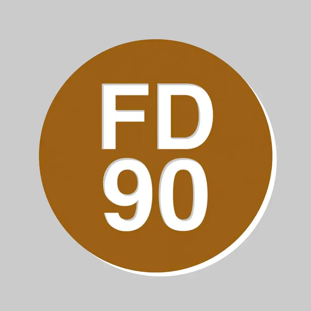 51495 38mm Dia Engraved FD90 Fire door disc (White text on brown) - Adhesive Backed (Pack of 50) Miscellaneous