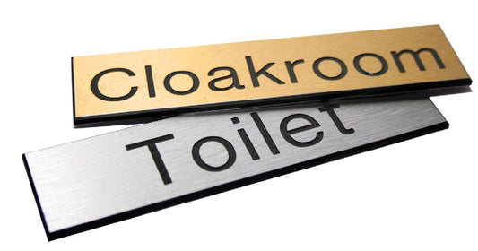 51562 Engraved Sign with adhesive backing - 300x100mm White text on red  (300x100mm) Safety Sign
