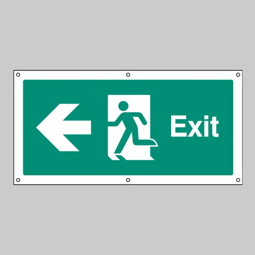 Exit left banner c/w eyelets 1270x610mm
