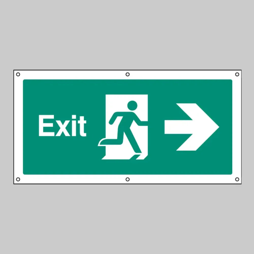 Exit right banner c/w eyelets 1270x610mm